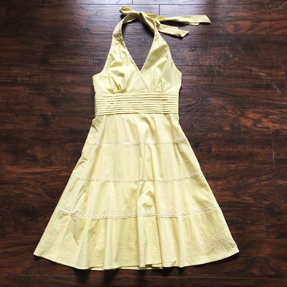 yellow halter sundress